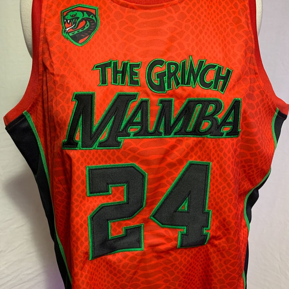 Headgear Classics Basketball Jersey #24 Kobe Bryant Black Mamba Grinch Mens 5XL - Picture 2 of 6